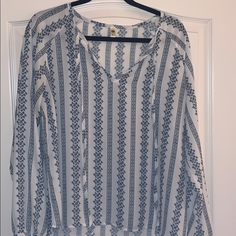 White & Blue Blouse